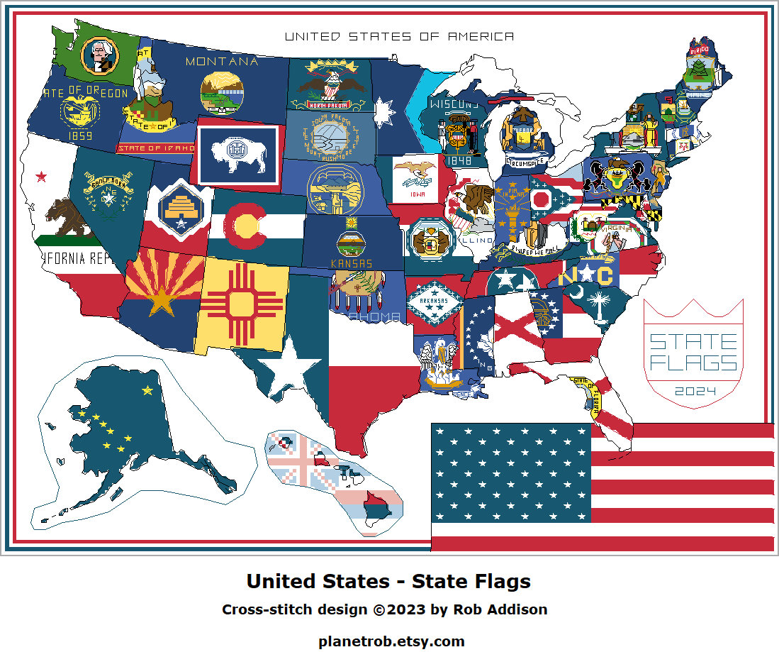 Updated With New Minnesota and Utah Flags USA State Flags Map ...