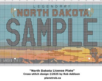 NORTH DAKOTA Nummernschild Kreuzstich Muster Pdf Download | PERSONALISIERT für Dich | Lehrtafel von Fargo Bismarck