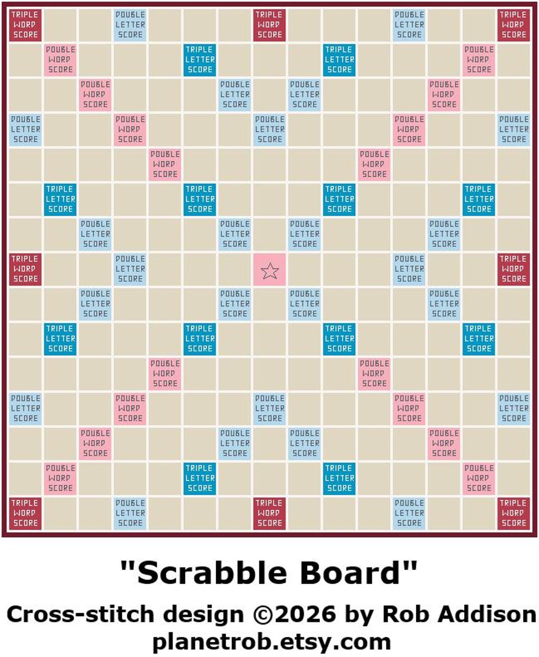 Scrabble Board Cross-stitch Pattern (PDF Instant Download) - Etsy