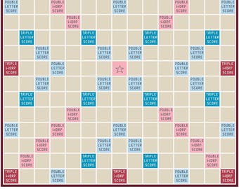 Scrabble Board Cross-stitch Pattern (PDF Instant Download)
