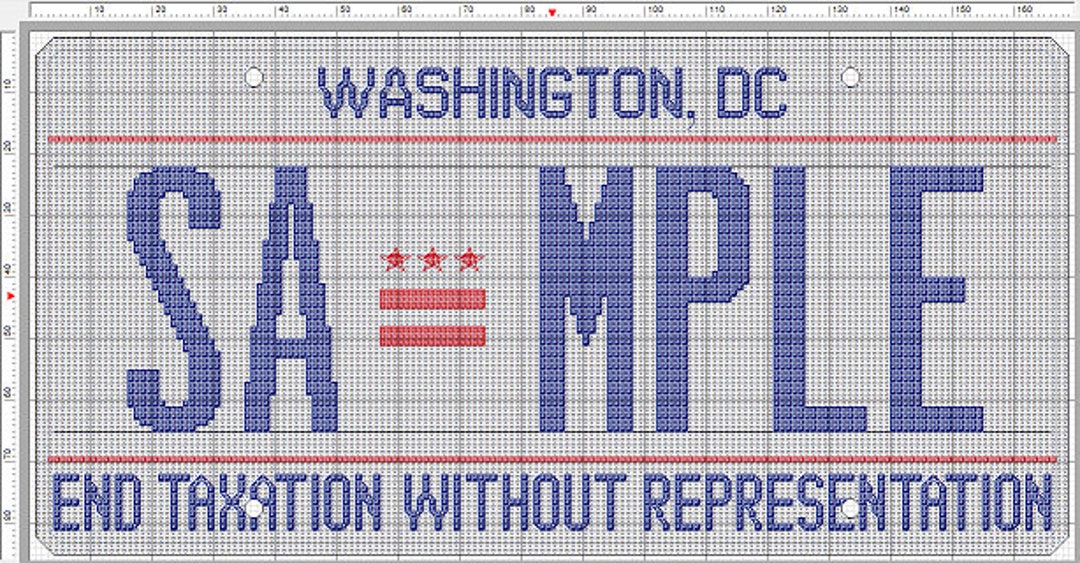 Personalized DC License Plate Cross Stitch Pattern (PDF Download) - Etsy