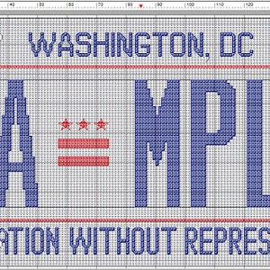 WASHINGTON DC Plaque d’immatriculation Motif de point de croix Pdf Télécharger PERSONNALISÉ pour vous | District de Columbia Carte des commandants nationaux Capitole