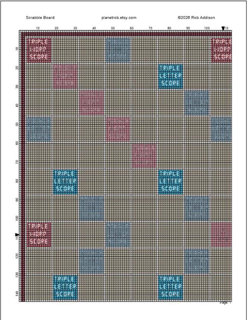 Scrabble Board Cross-stitch Pattern (PDF Instant Download) - Etsy