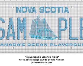 NOVA SCOTIA Nummernschild Kreuzstich-Muster (PDF Download) | Personalisierte Canada Maritimes Atlantik