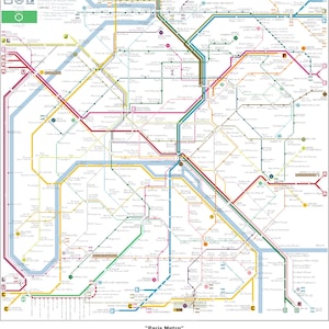 Novo! Completo! Padrão de ponto cruz do mapa do metrô de PARIS | 18 unidades | Download em PDF | Gráfico do metrô da França