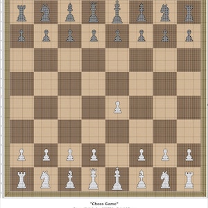Chess Game Cross-Stitch Pattern: Board & Pieces (PDF Download)