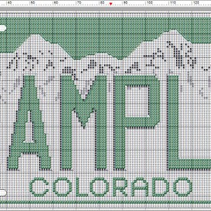 Personalized Colorado License Plate Cross-Stitch Pattern (PDF Download)