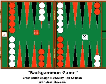 Backgammon Game Cross-Stitch Pattern: Board Chart (PDF Download)