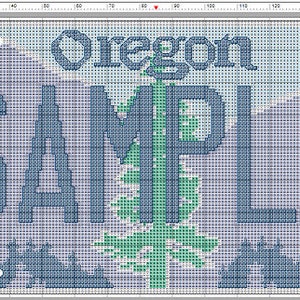 OREGON License Plate Cross-stitch Pattern PDF Download PERSONALIZED for you | Chart Design Portland Salem Mt Hood Trail Blazers