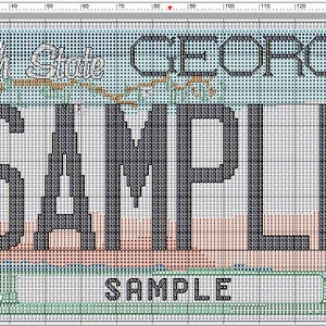 Personalized Georgia License Plate Cross-Stitch Pattern (PDF Download)