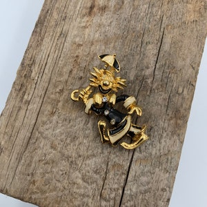 Vgt Enamel Clown W/ Umbrella Brooch