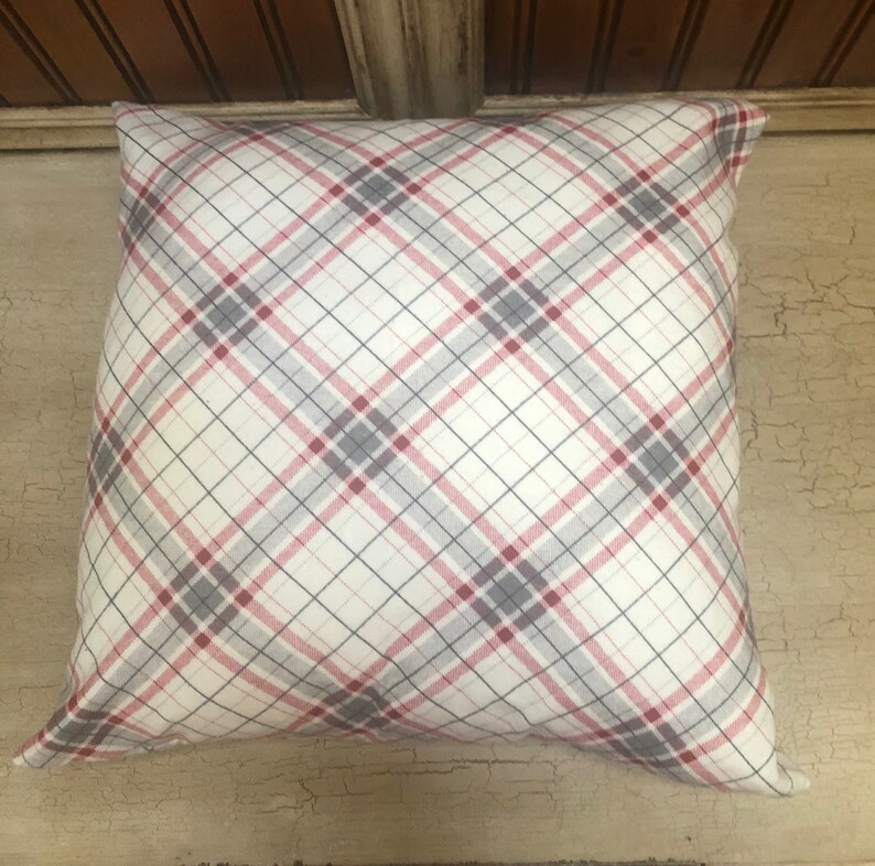 Plaid Pillow Covers, Grey Plaid Throw Pillows, Red Plaid Thriw Pillows