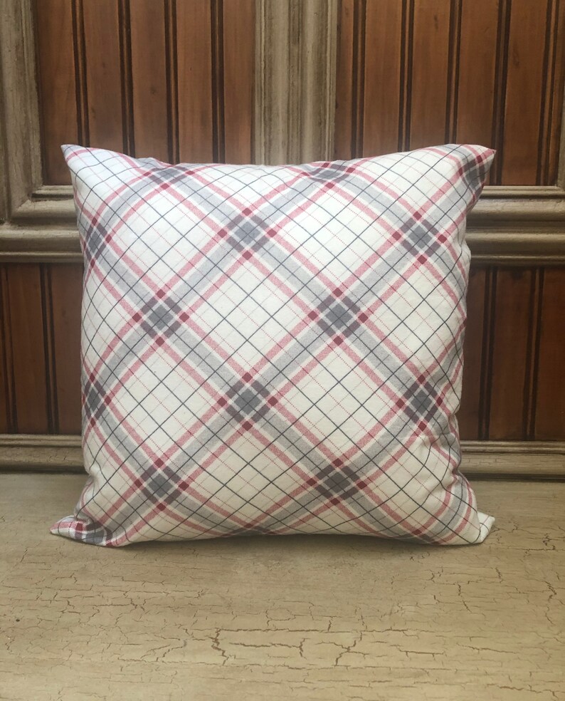 Plaid Pillow Covers, Grey Plaid Throw Pillows, Red Plaid Thriw Pillows