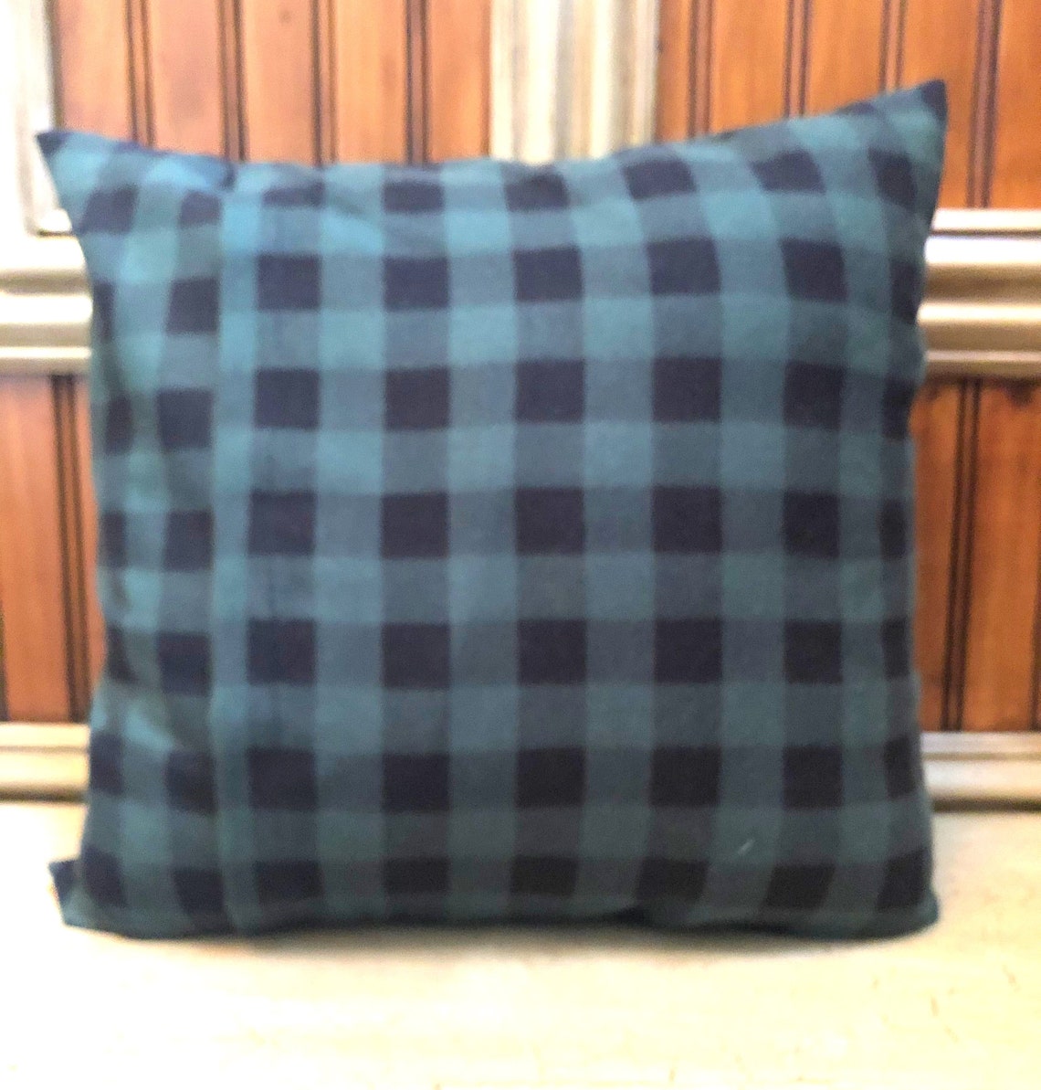 Buffalo Plaid Pillow Cover, Green Buffalo Plaid Pillow, Farmhouse