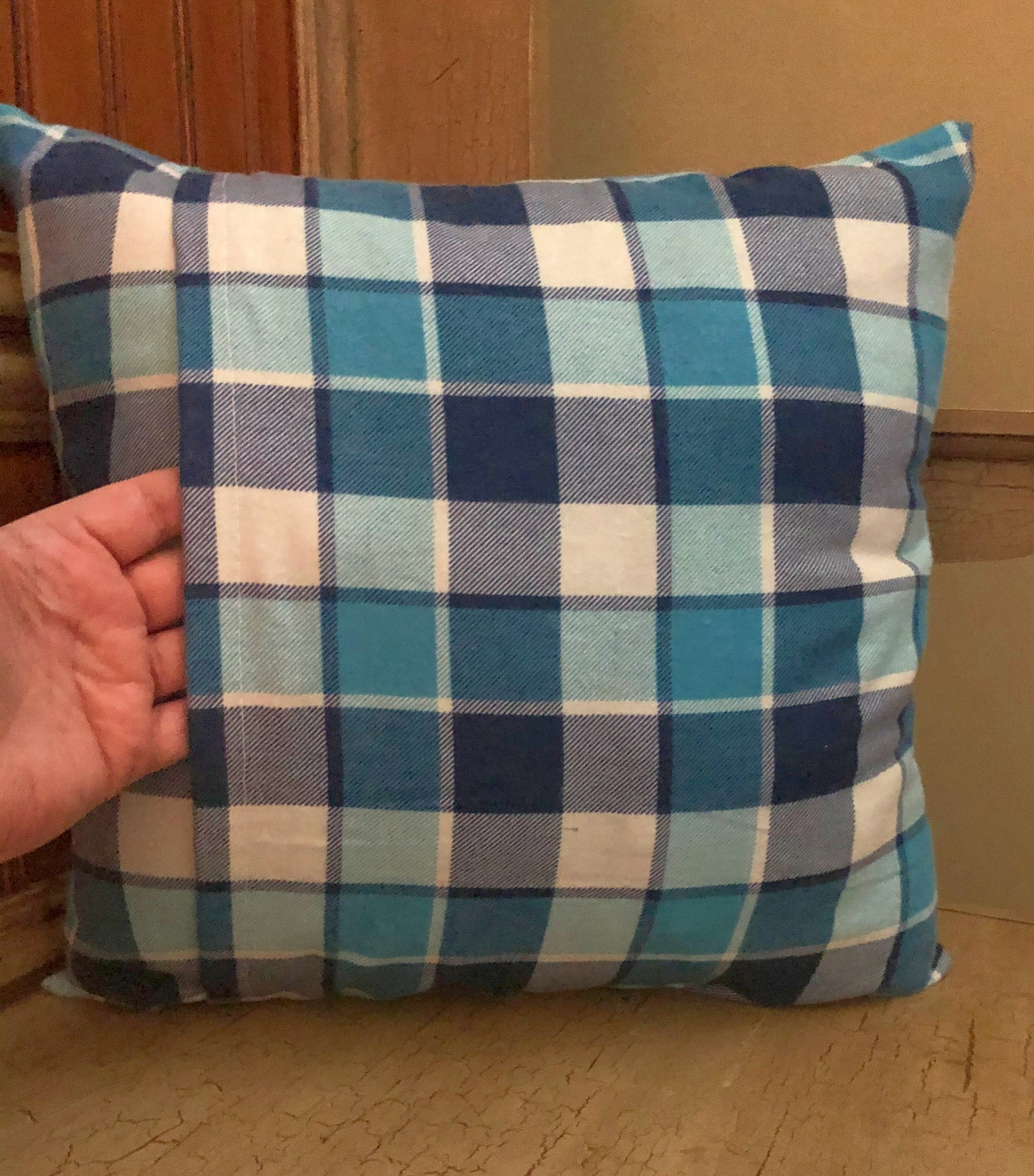 Blue Plaid Pillow Covers Farmhouse Pillows Navy Plaid Pillow Etsy