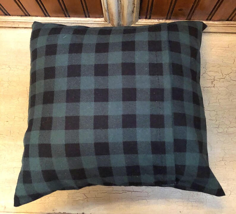 Buffalo Plaid Pillow Cover, Green Buffalo Plaid Pillow, Farmhouse