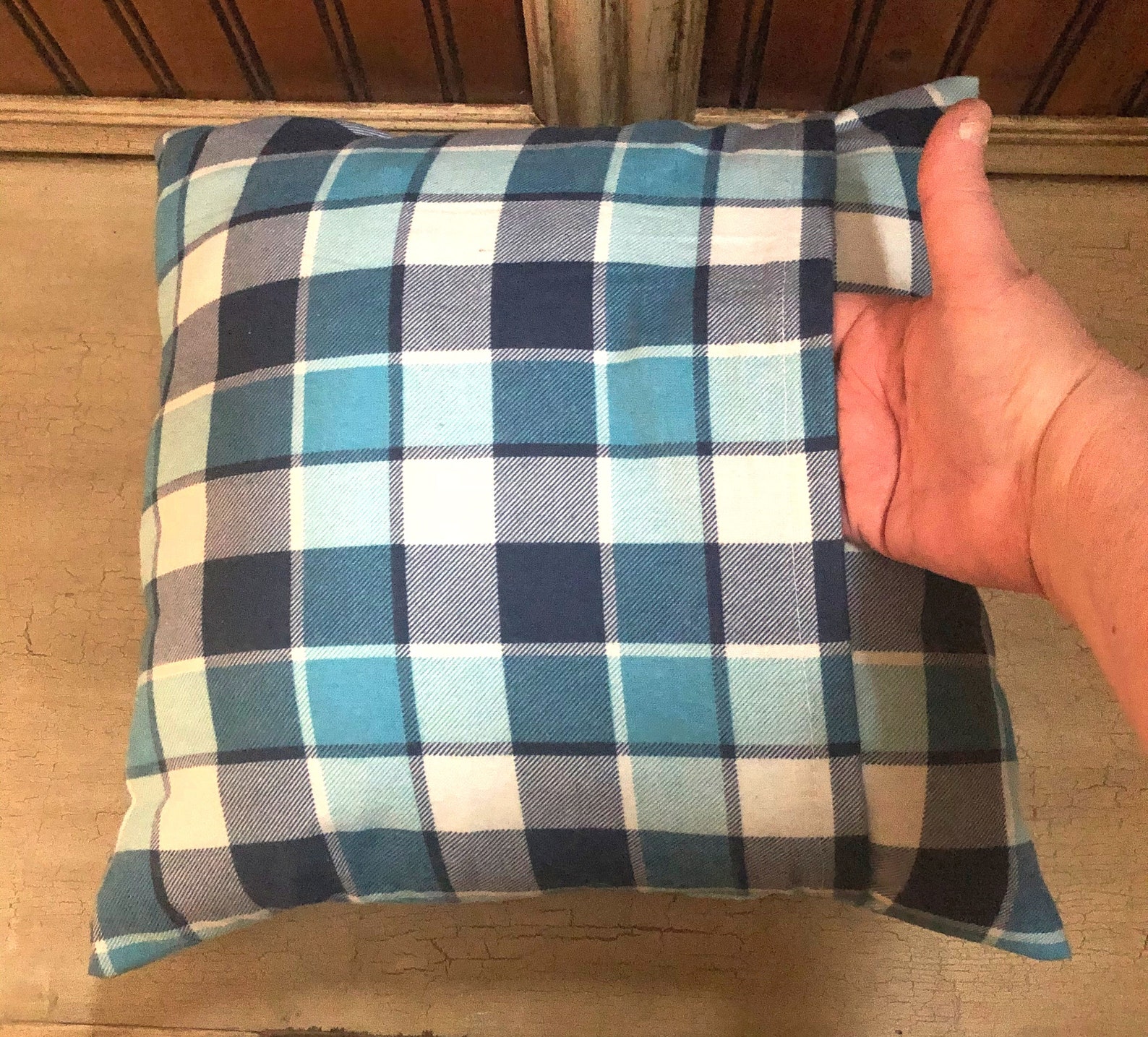 Blue Plaid Pillow Covers Farmhouse Pillows Navy Plaid Pillow Etsy