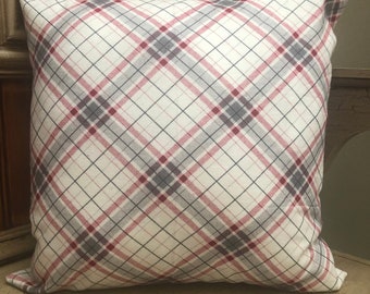 Plaid Pillow Covers, Grey plaid throw pillows, Red Plaid Thriw Pillows, Farmhouse Pillow Covers, Country Pillows, Covers ONLY