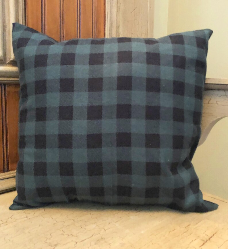 Buffalo Plaid Pillow Cover, Green Buffalo Plaid Pillow, Farmhouse