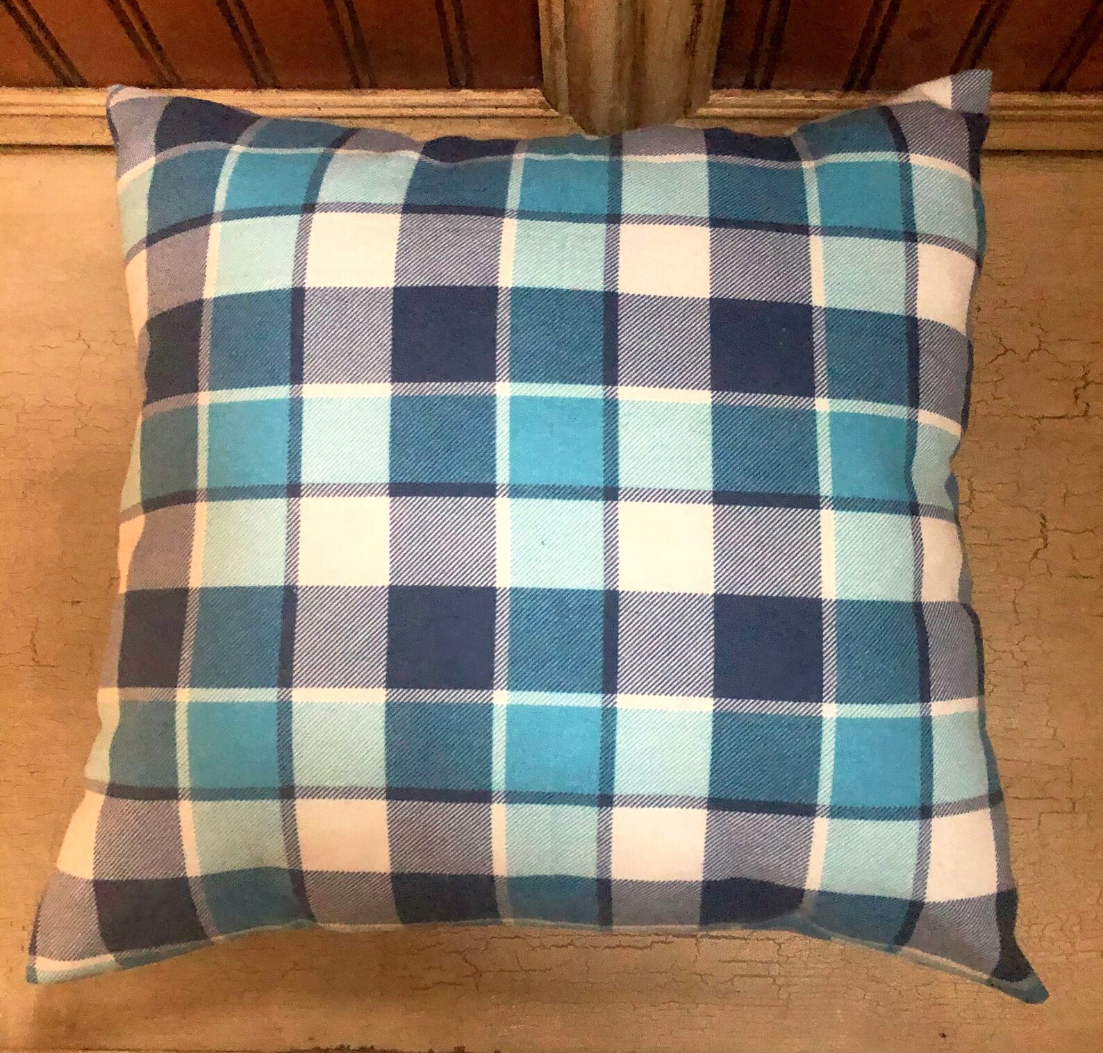 Blue Plaid Pillow Covers Farmhouse Pillows Navy Plaid Pillow Etsy