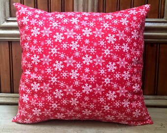 Snowflake Pillow Cover, Christmas Throw Pillow, Holiday Pillow Cases, Pillow Covers ONLY, Farmhouse Decor, Winter Pillow Decor