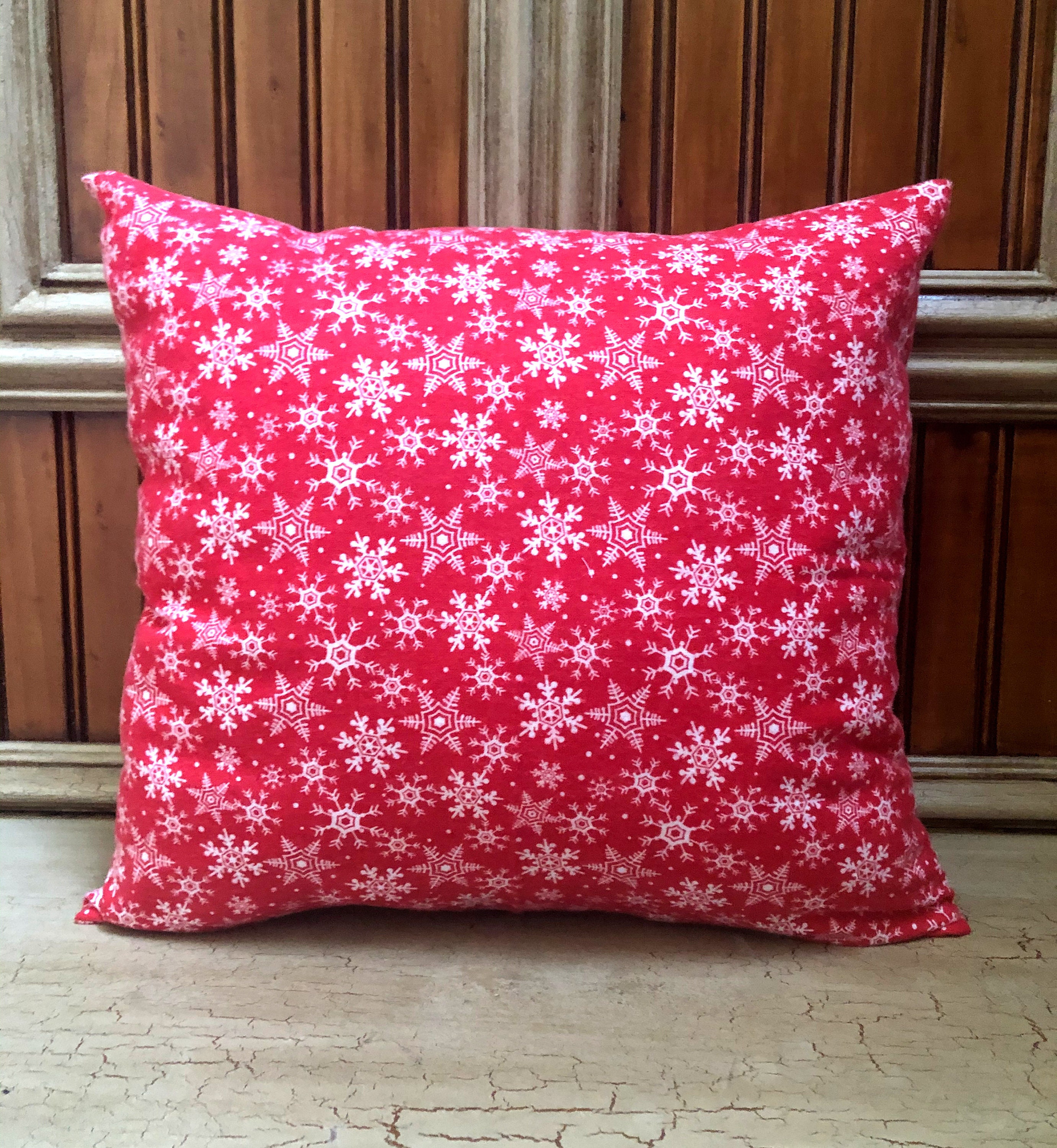 Snowflake Pillow Cover, Christmas Throw Pillow, Holiday Pillow Cases