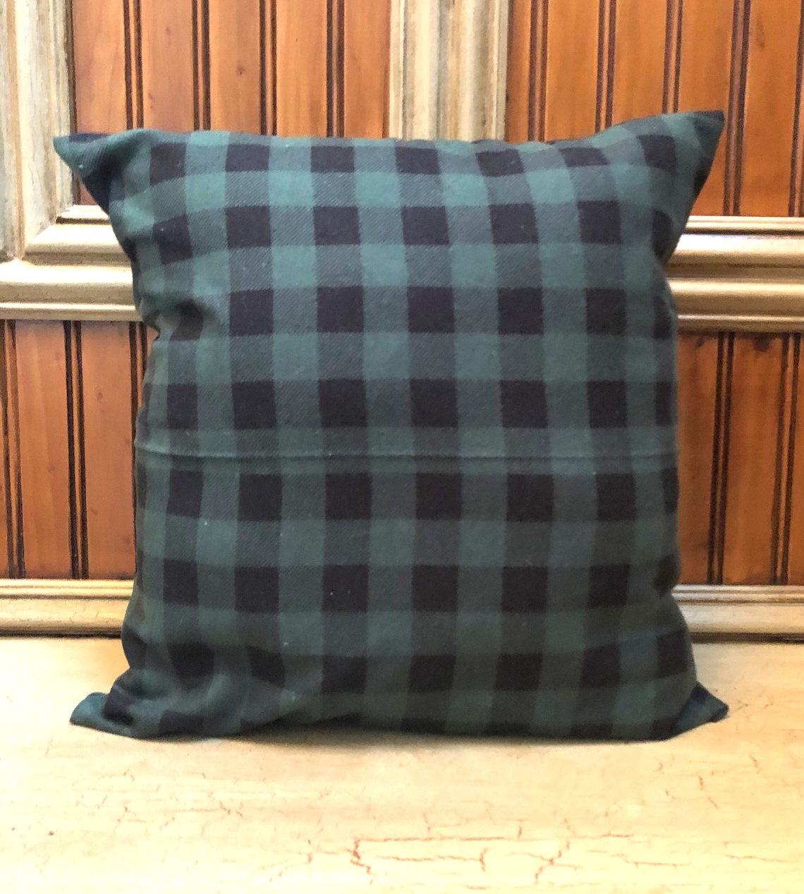 Buffalo Plaid Pillow Cover, Green Buffalo Plaid Pillow, Farmhouse