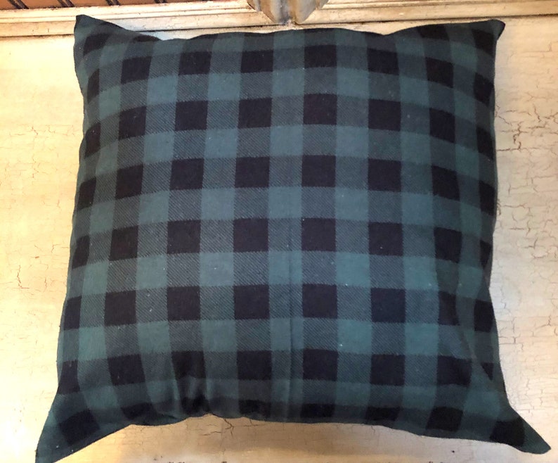 Buffalo Plaid Pillow Cover, Green Buffalo Plaid Pillow, Farmhouse