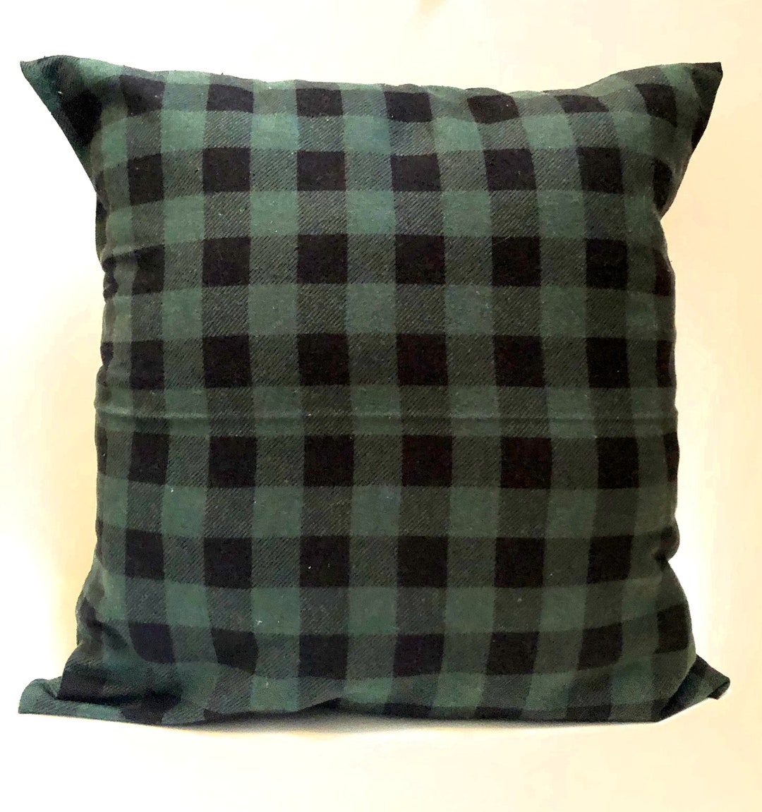 Buffalo Plaid Pillow Cover, Green Buffalo Plaid Pillow, Farmhouse