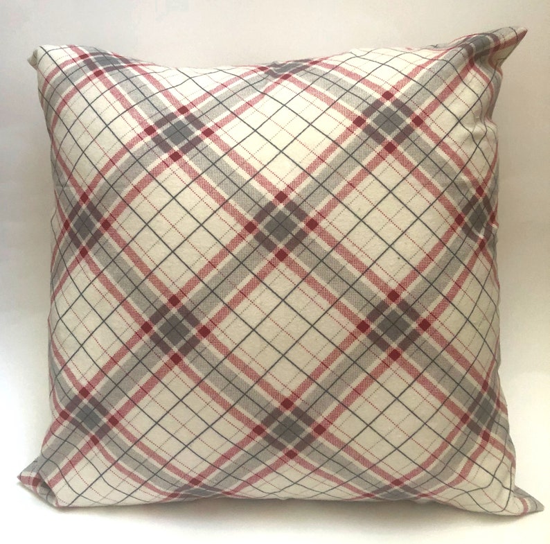 Plaid Pillow Covers, Grey Plaid Throw Pillows, Red Plaid Thriw Pillows