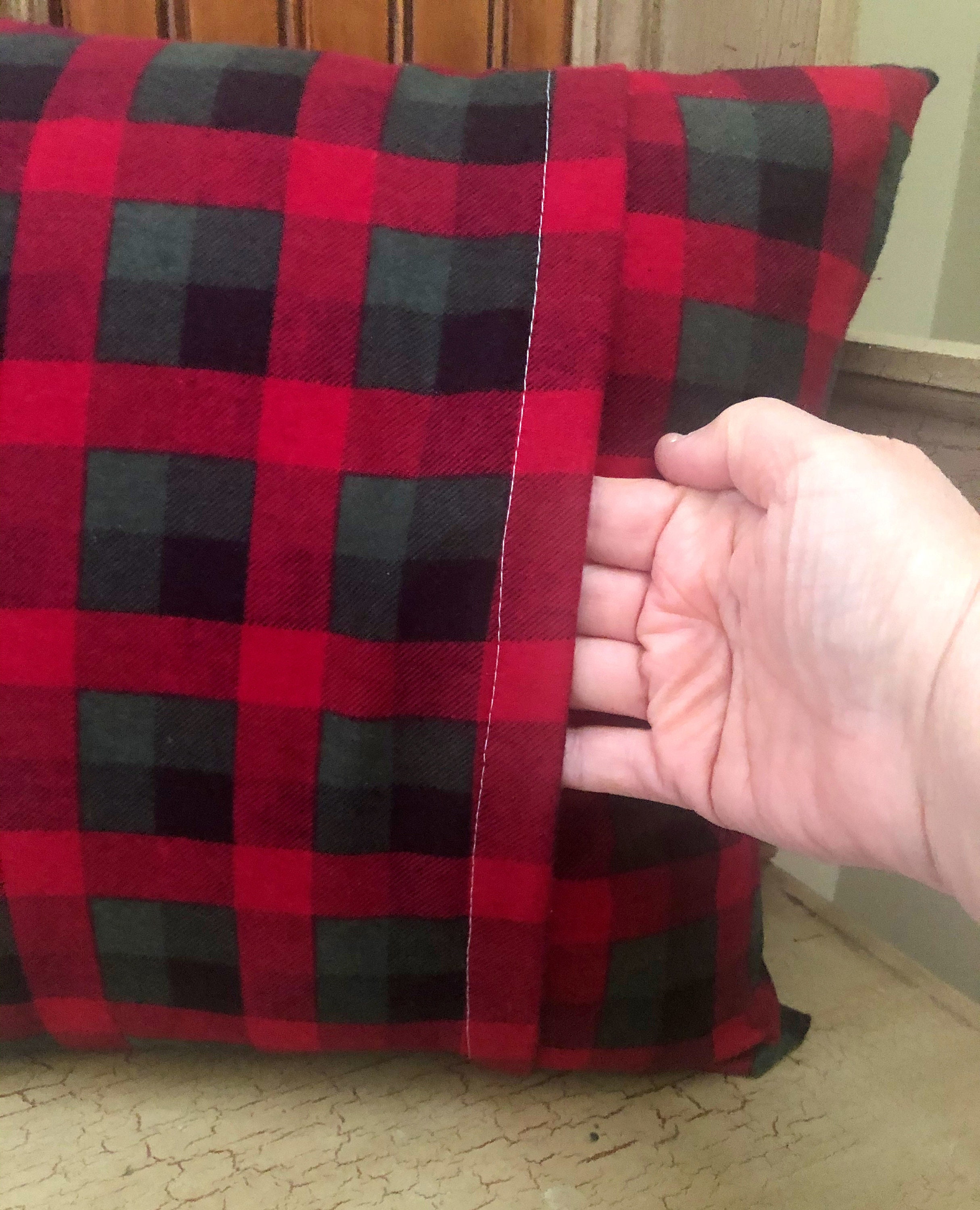 Plaid Flannel Throw Pillow Cover, Christmas Throw Pillow, Red Green