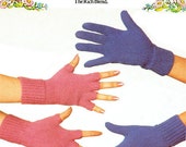 PDF Vintage Gloves Fingerless Gloves Knitting Pattern womens ladies kids mens Patons 7386 Novelty Classic Traditional Modern FUNKY