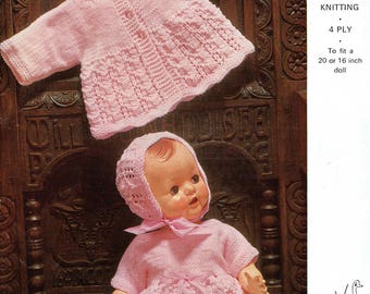 Hayfield 7016 Vintage Knitting Pattern Babys Bootique Full outfits 4 ply QK//DK
