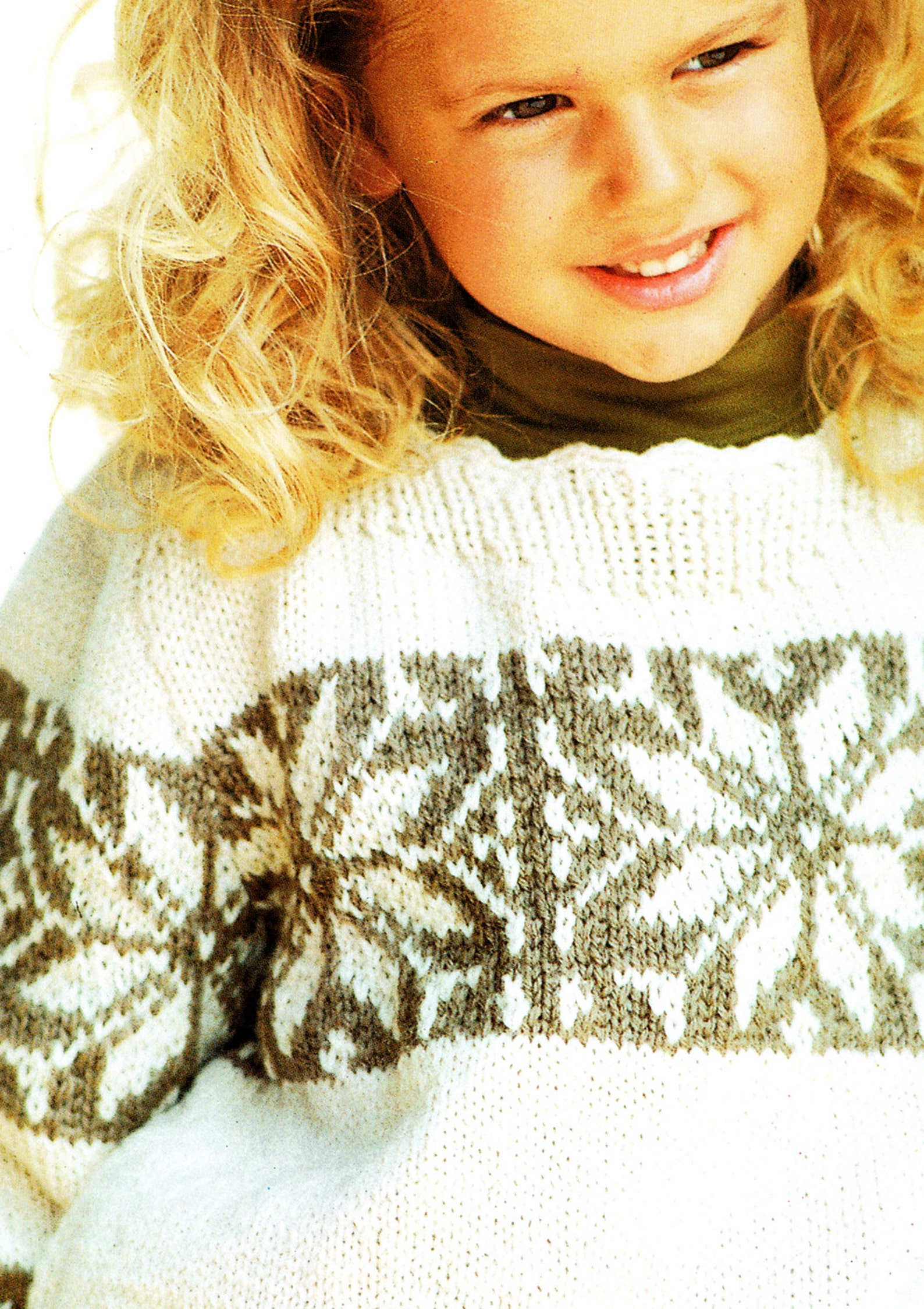 Pretty Girl Snowflake Jumper Knitting Pattern Scandinavian Etsy