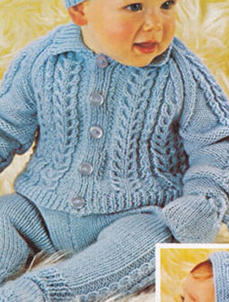 PDF Vintage Baby ARAN Knitting Pattern Lister Lee Baby Etsy