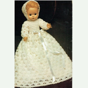 PDF Vintage Dolls Clothes Christening Gown and Bonnet Crochet Pattern  Heirloom, Antique, Victoriana, Traditional style.....