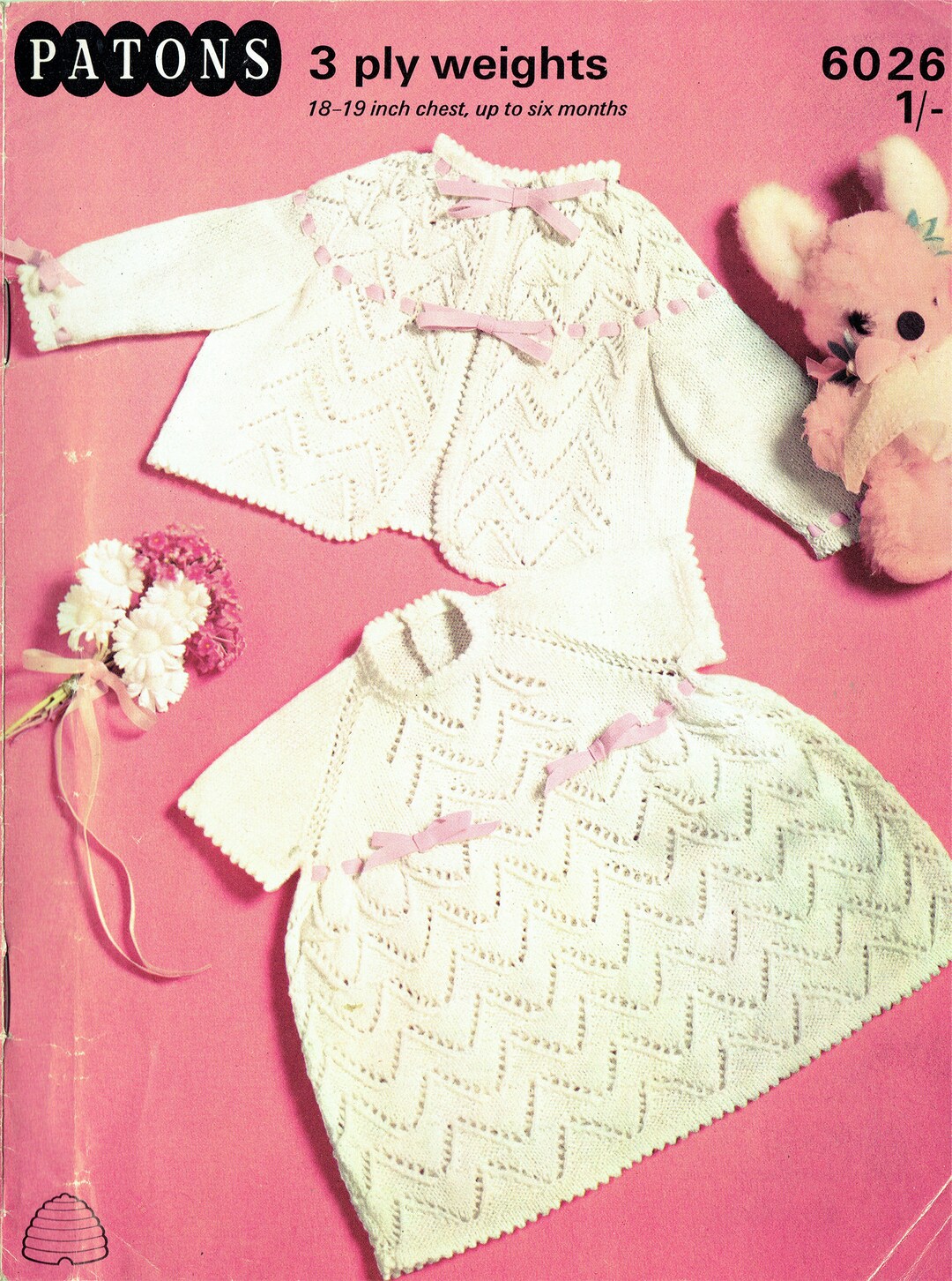 PDF Vintage Baby Girl Pretty Angel Dress Matinee Knitting Pattern ...