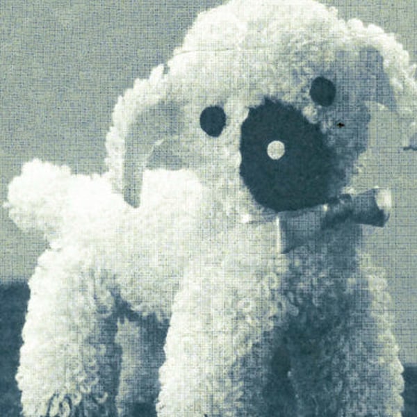 PDF  Vintage Toy Crochet Pattern LUCKY Lamb  1950s  Lavenda Lister Lee Sheep Dog Easter EASY in Loopy Stitch Plush Amigurumi Kitsch Children