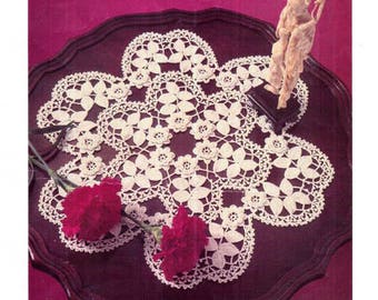 Vintage Irish Crochet Pattern, Doily, 3d Rose & Vines, Flower, Motif, Foliage, Heirloom, Home Decor, Victorianax