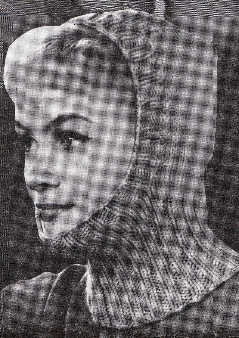 PDF Vintage 1960s Womens Ladies Hat Knitting Pattern Balaclava Etsy UK