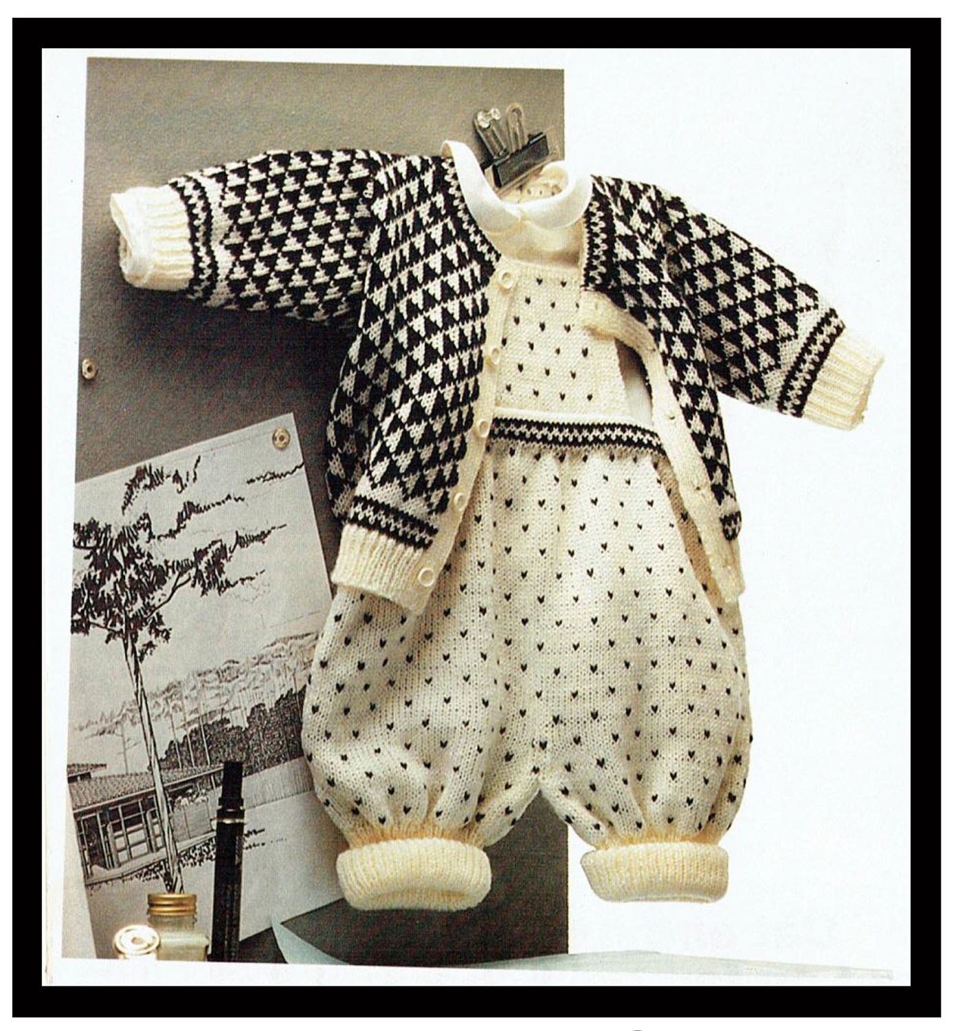 PDF Baby 'BLACK & WHITE' Dungarees Knitting Pattern | Etsy
