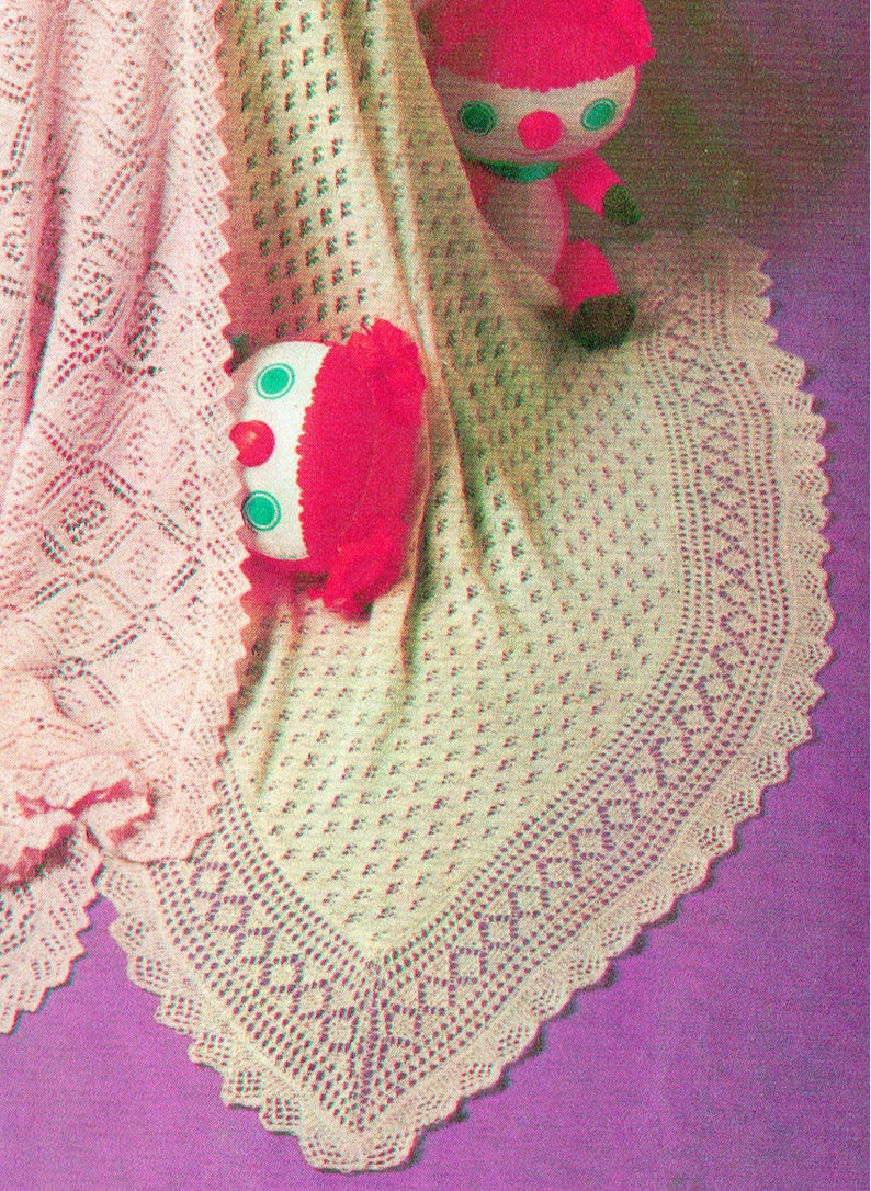 PDF Vintage Pretty Baby Knitting Pattern Christening Shawl Etsy UK