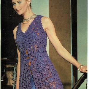 PDF Vintage 1970s Womens Ladies Waistcoat Crochet Pattern Emu 2893 Lacy Bikini Beach Cover Up 1920s Medieval Hippy Chick Glamour Boho