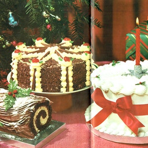 Vintage 1950s 'Extravagent 7 CHRISTMAS Cakes Collection' of Baking Recipes PDF Lots to Make Home, Baking, Retrox image 1