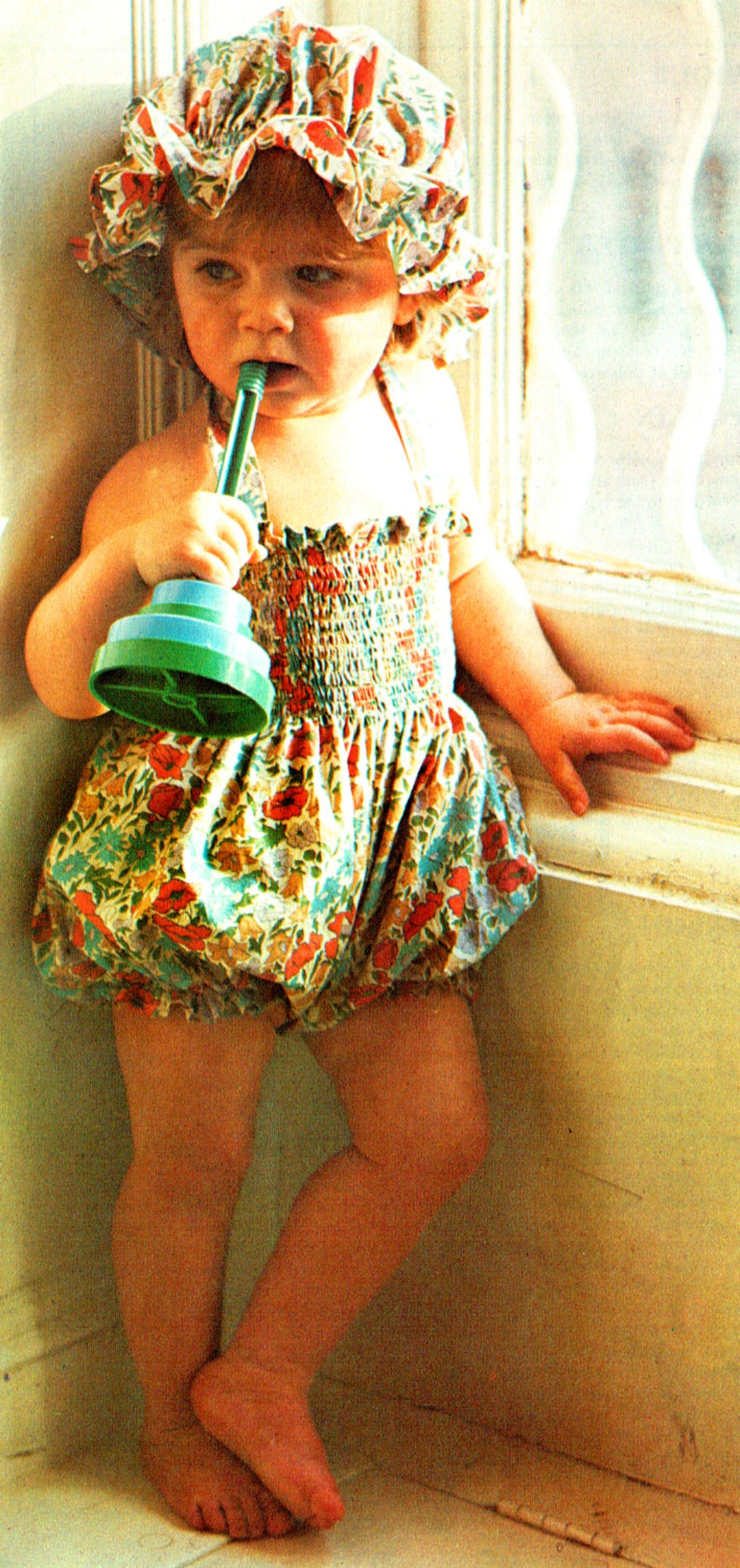 Mob Cap Sewing Pattern Pretty Baby Girls Play Suit & Mob Cap Sewing Pattern, Romper Suit ...