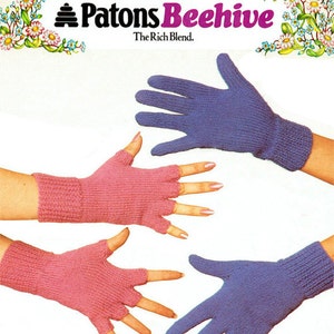 PDF Vintage Gloves & Fingerless Gloves Knitting Pattern Patons 7386 Novelty Classic Traditional Modern FUNKY