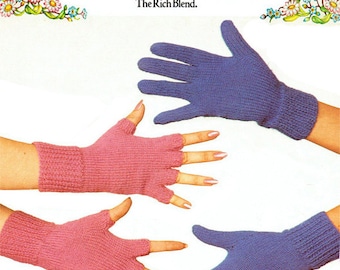 PDF Vintage Gloves & Fingerless Gloves Knitting Pattern Patons 7386 Novelty Classic Traditional Modern FUNKY