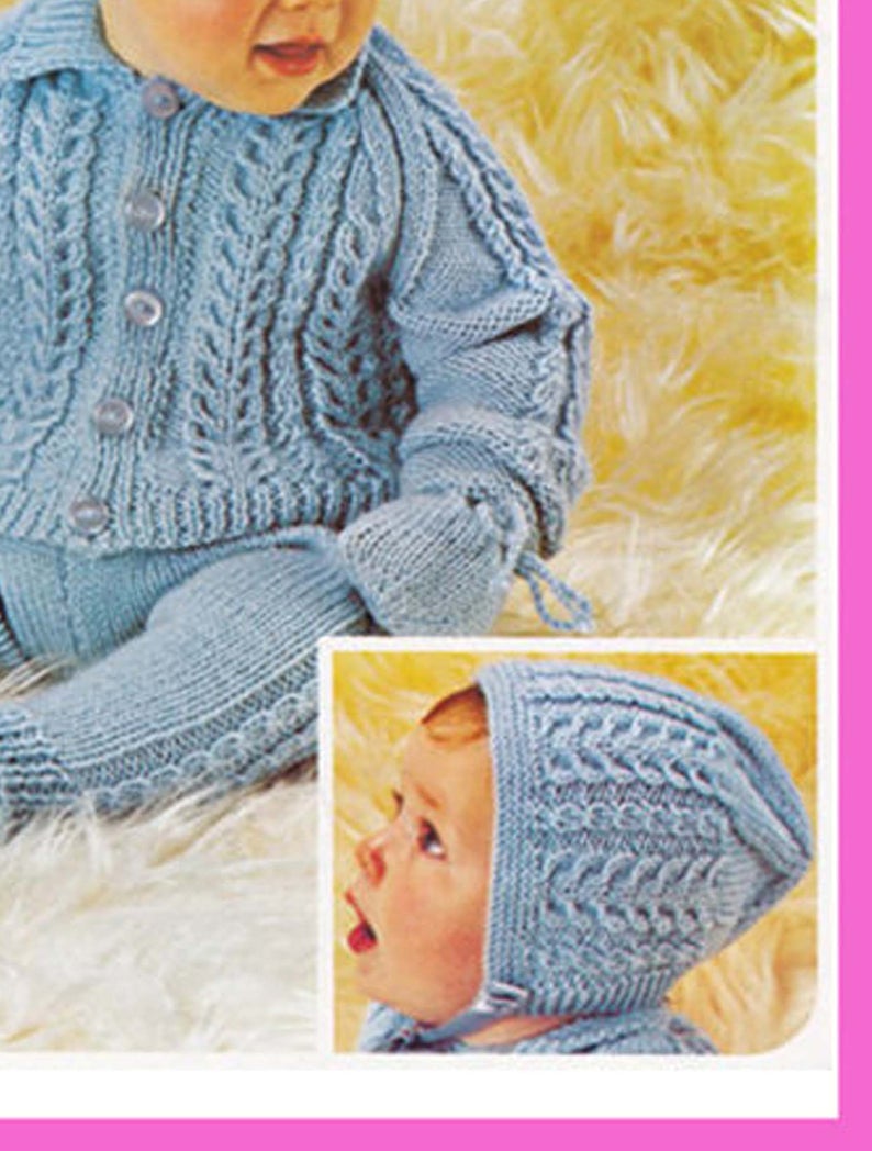 PDF Vintage Baby ARAN Knitting Pattern Lister Lee Baby Etsy