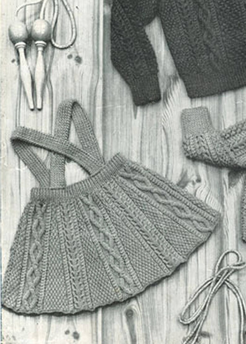PDF Vintage Baby Girl Knitting Pattern Toddler Pinafore Dress Etsy UK