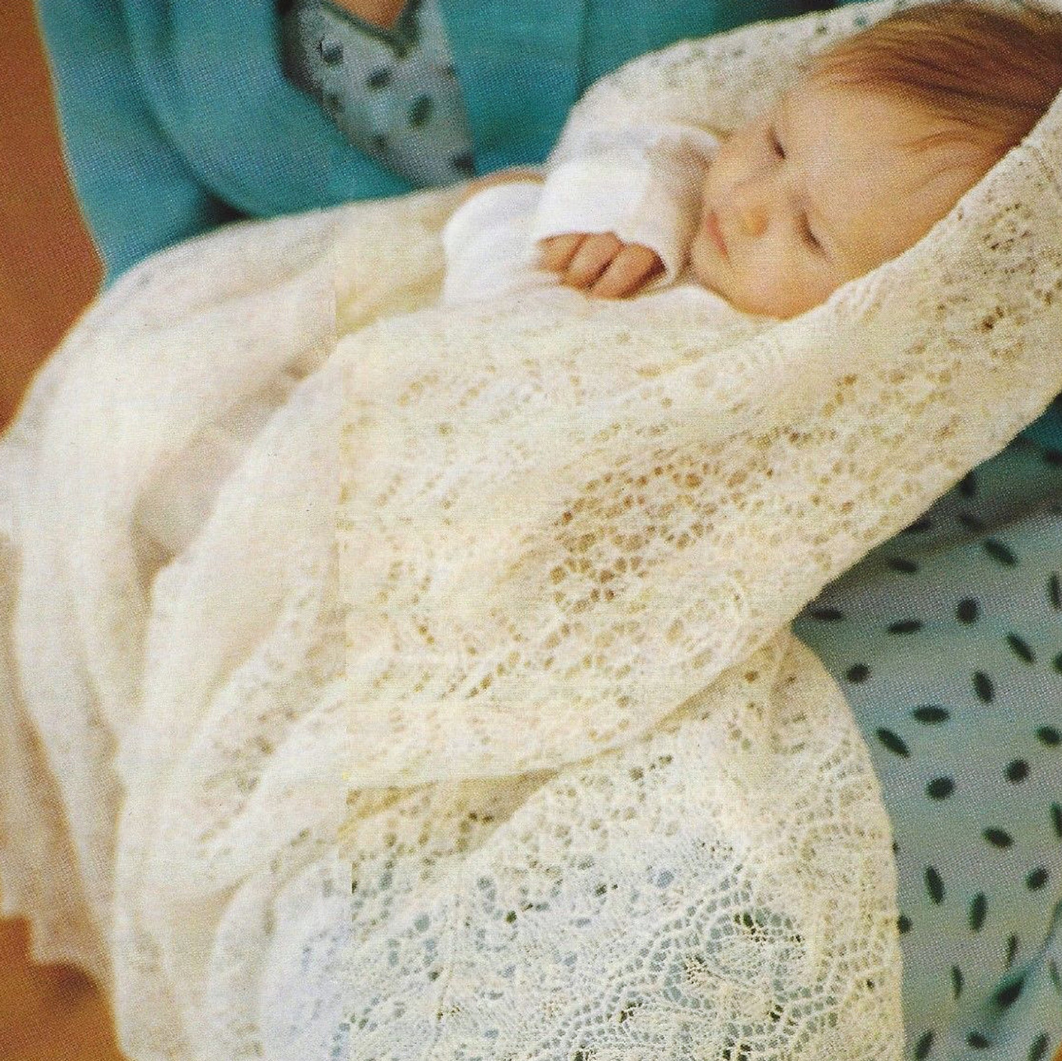 PDF Vintage Baby Knitting Pattern Christening Shawl Blanket Etsy